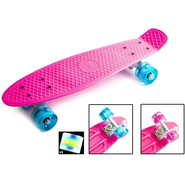 

Детский скейт Пенни Борд Penny Board Zippy Светятся колеса Розовый 54 см (ZL8)