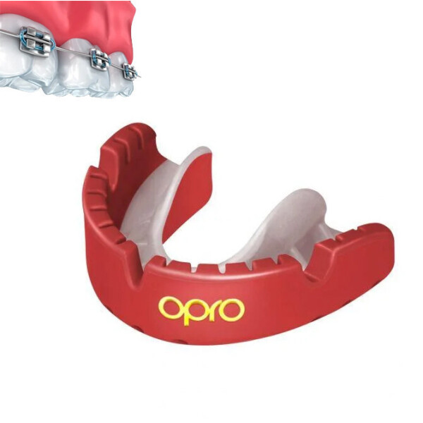 

Капа боксерская OPRO Gold Braces Red/Pearl (2972)