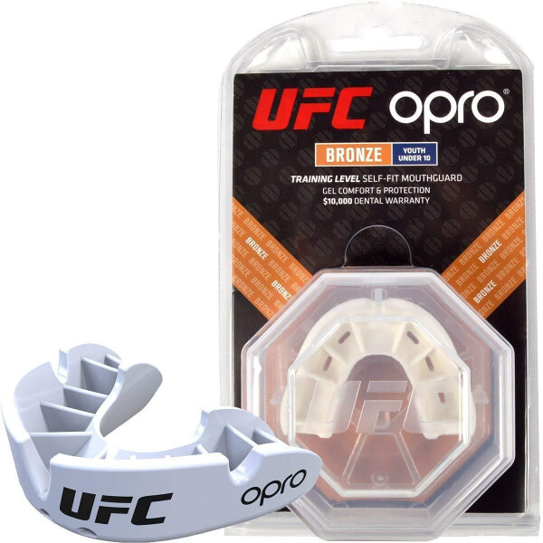

Капа боксерская OPRO Junior Bronze UFC Hologram White (2978)