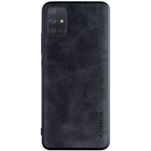 

Противоударный Защитный Кожаный Чехол - Накладка AIORIA Vintage для Samsung Galaxy A51 Термополиуретановый / Винтажный / Фактурный / Черный