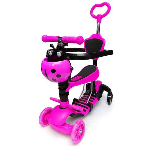 

Детский Самокат С Бортиком Scooter Божья Коровка Розовый (s6113)
