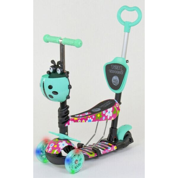 

Детский Самокат 5 в 1 с родительской ручкой и сиденьем Scooter Ментол (s2123)