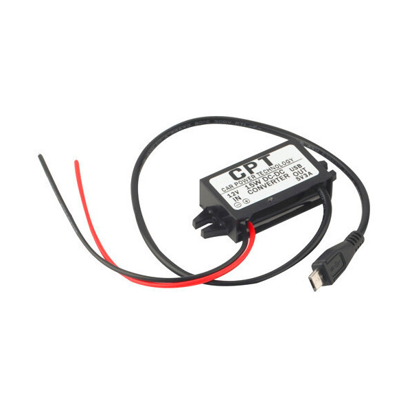 

Преобразователь напряжения 12В-5В 3А MiniUSB, скрытая проводка авто