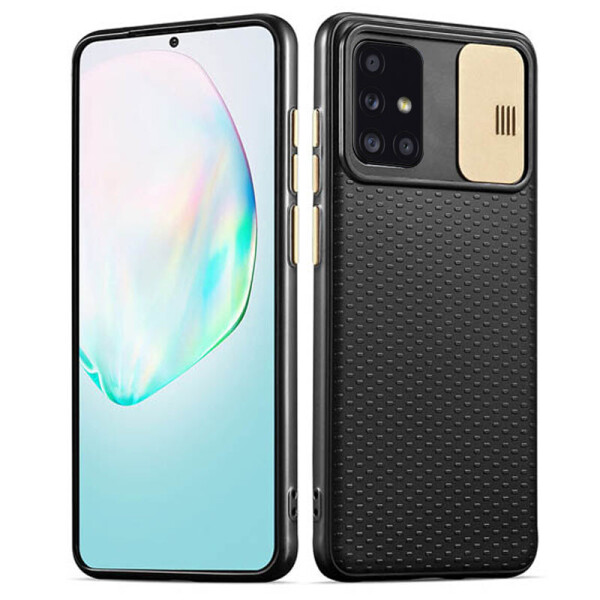 

Противоударный Защитный Чехол - Накладка Epik Camshield Black для Samsung Galaxy A71 Термополиуретановый / со Шторкой для Камеры / Черный / Золотой