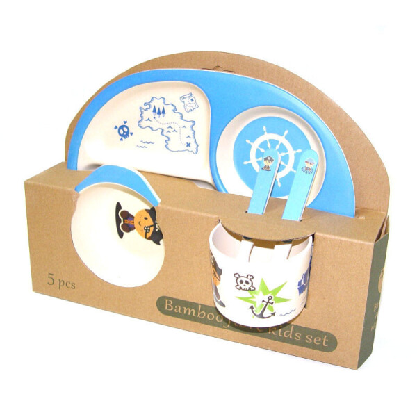 

Набор детской бамбуковой посуды Eco Bamboo fibre kids set 5 предметов N02331 темно синий