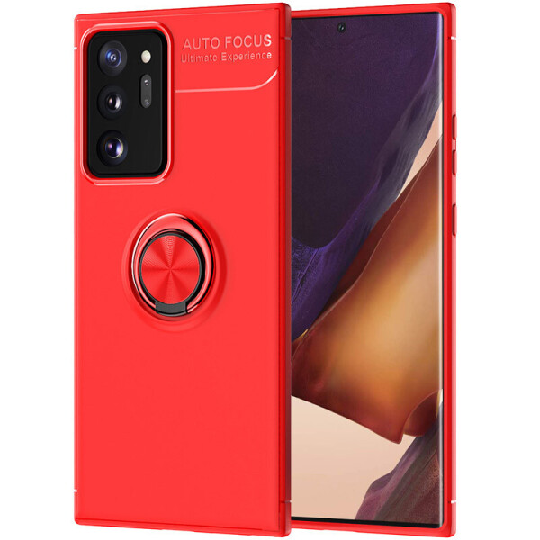 

Противоударный Защитный Чехол - Накладка с Кольцом - Держателем Deen CrystalRing для Samsung Galaxy Note 20 Ultra с Функцией Подставки / Под Магнитный Держатель / Термополиуретановый / Красный / Красный