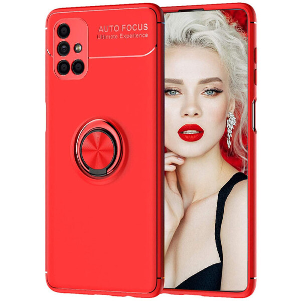 

Противоударный Защитный Чехол - Накладка с Кольцом - Держателем Deen CrystalRing для Samsung Galaxy M51 с Функцией Подставки / Под Магнитный Держатель / Термополиуретановый / Красный / Красный