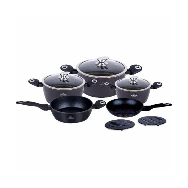 

Набор посуды Bohmann BH 40 black с мраморным покрытием