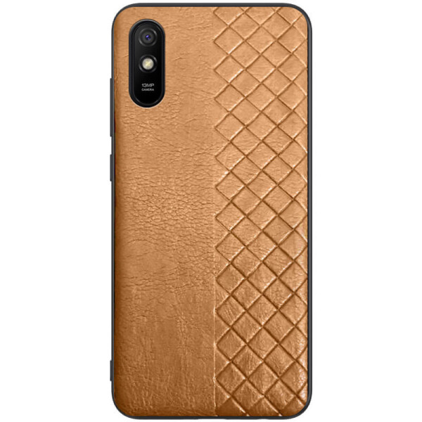 

Противоударный Защитный Кожаный Чехол - Накладка Epik WeaveSide PU для Xiaomi Redmi 9A Термополиуретановый / с Плетением / Коричневый