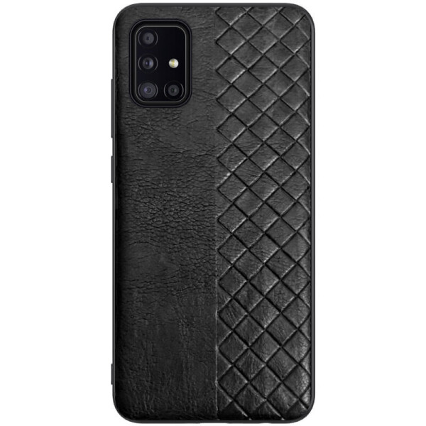 

Противоударный Защитный Кожаный Чехол - Накладка Epik WeaveSide PU для Samsung Galaxy A51 Термополиуретановый / с Плетением / Черный