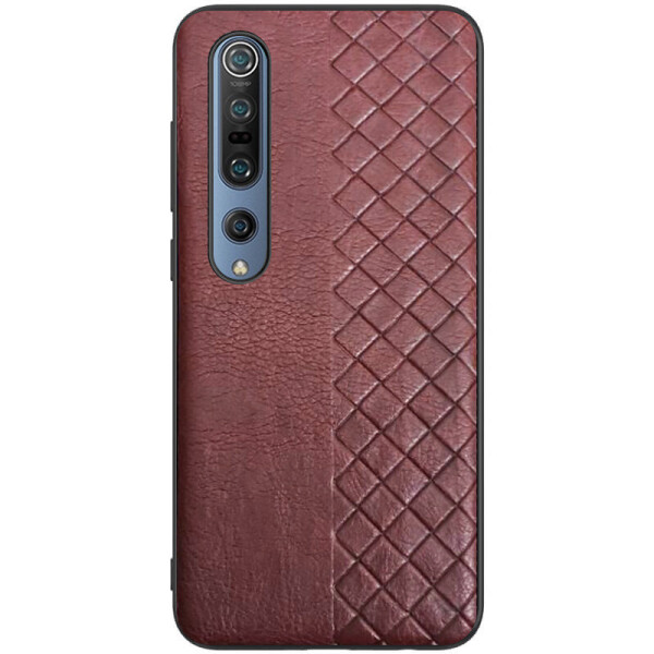 

Противоударный Защитный Кожаный Чехол - Накладка Epik WeaveSide PU для Xiaomi Mi 10 / Mi 10 Pro Термополиуретановый / с Плетением / Темно-коричневый