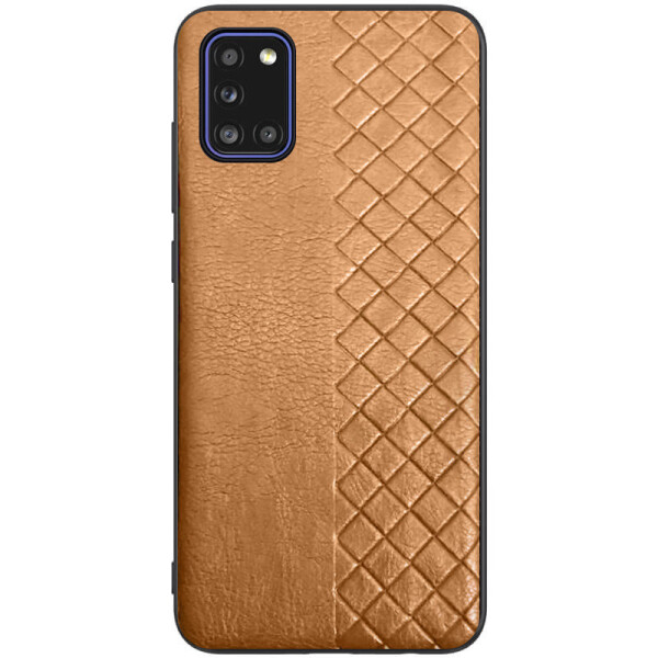 

Противоударный Защитный Кожаный Чехол - Накладка Epik WeaveSide PU для Samsung Galaxy A31 Термополиуретановый / с Плетением / Коричневый