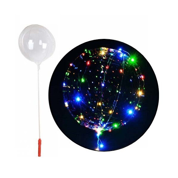 

5x Шарик воздушный надувной круглый светящийся с LED-подсветкой, 50 см