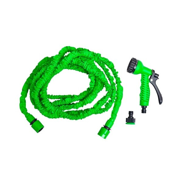 

Шланг поливочный Magic Hose растягивающийся до 15м с насадкой зеленый