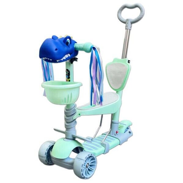 

Самокат детский 5в1 Scooter Smart С родительской ручкой и Динозавриком (sci612)
