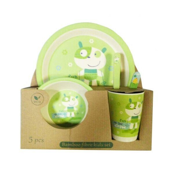 

Набор детской бамбуковой посуды Eco Bamboo fibre kids set 5 предметов N02329 Green
