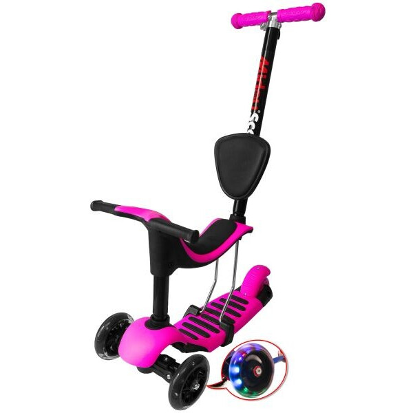 

Трехколесный самокат с сиденьем 5 в 1 Scooter Trio Розовый (sa1111)