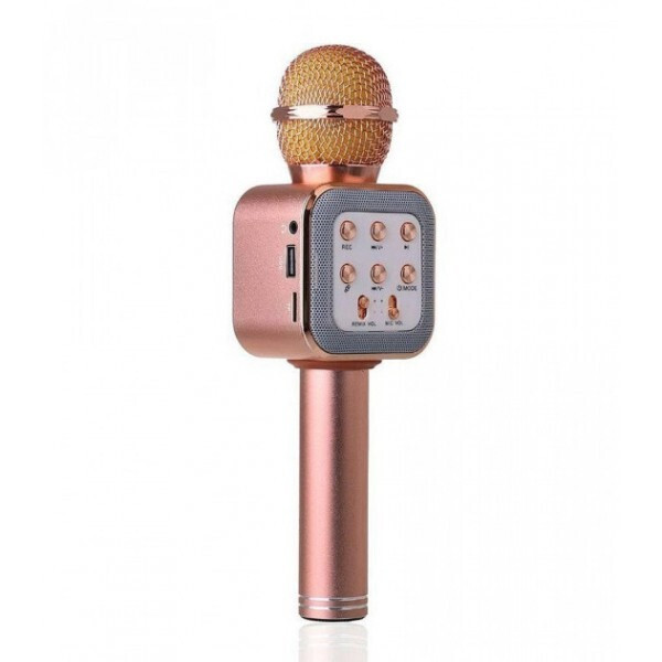 Акція на Детский беспроводной Bluetooth микрофон-караоке Wster 1818 Розовый від Allo UA