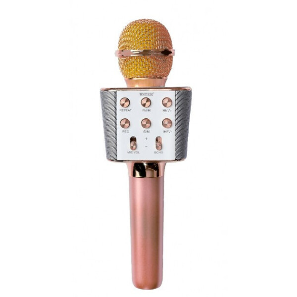 Акция на Микрофон караоке беспроводной Wster WS-1688 Pink от Allo UA
