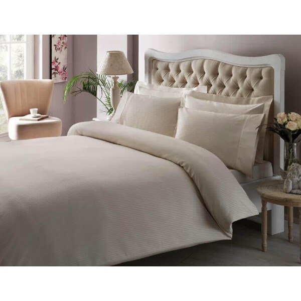 

Двуспальный King Size комплект ТАС Premium Basic Crem Сатин-Stripe