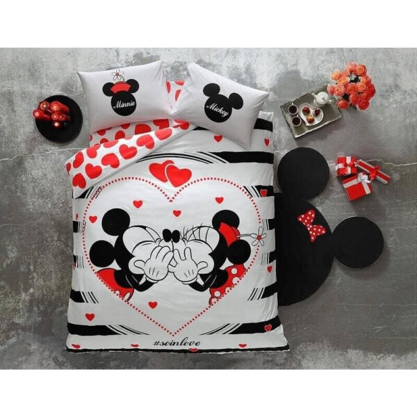 

Двуспальный евро комплект TAC Disney M and M Amour Ранфорс Простынь на резинке