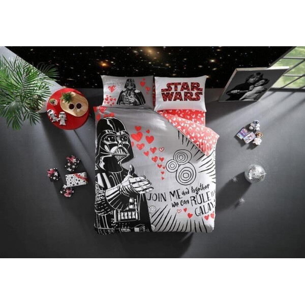 

Двуспальный евро комплект TAC Star Wars Valentin Ранфорс / простынь на резинке