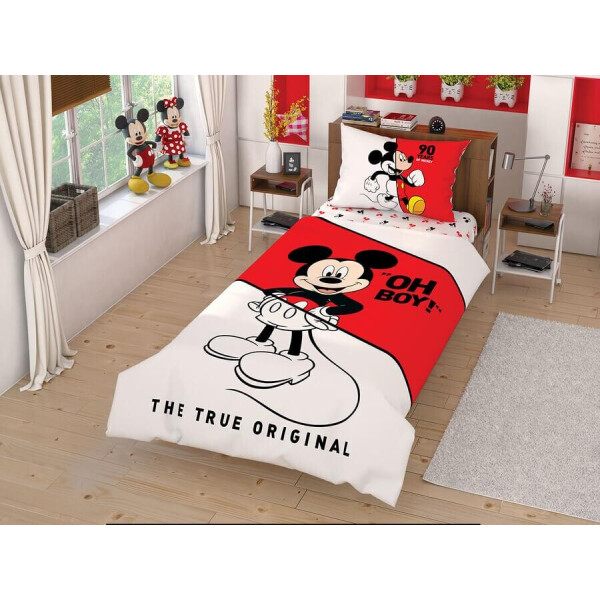 

Детский и подростковый комплект TAC Mickey Mouse Cek Ранфорс / простынь на резинке