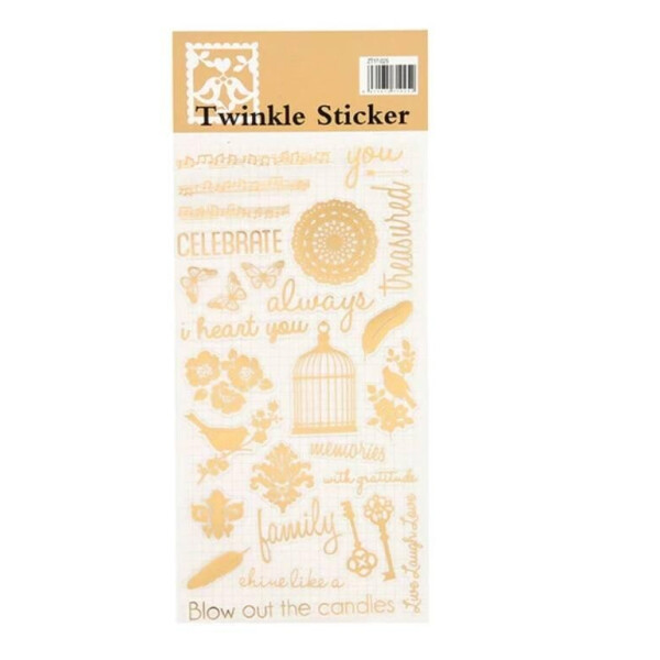 

Наклейка стикер самоклеющаяся Celebrate Twinkle Sticker Зототистый