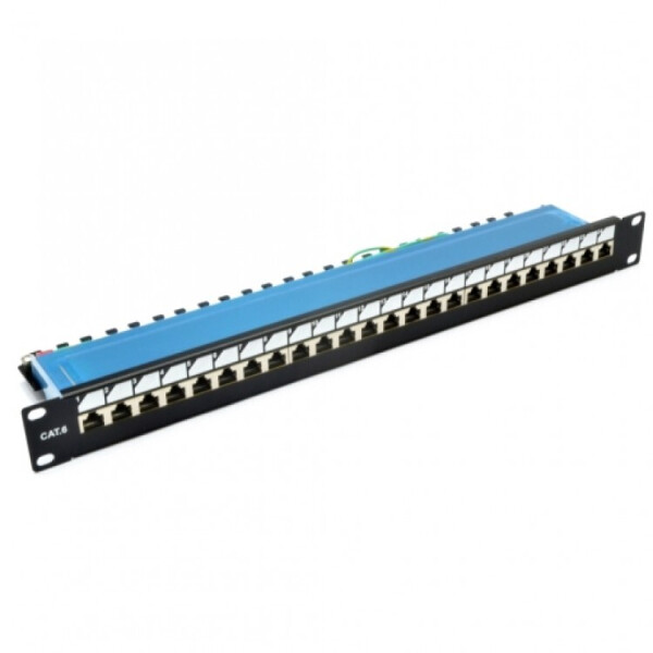 

Патч-панель 19" FTP CAT 6 на 24 порта RJ45 с задним организатором