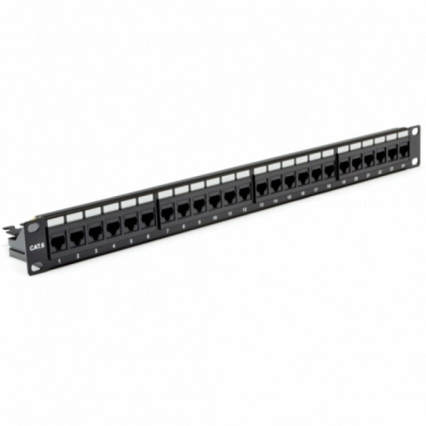 

Патч-панель 19" UTP CAT 6 на 24 порта RJ45 с задним организатором