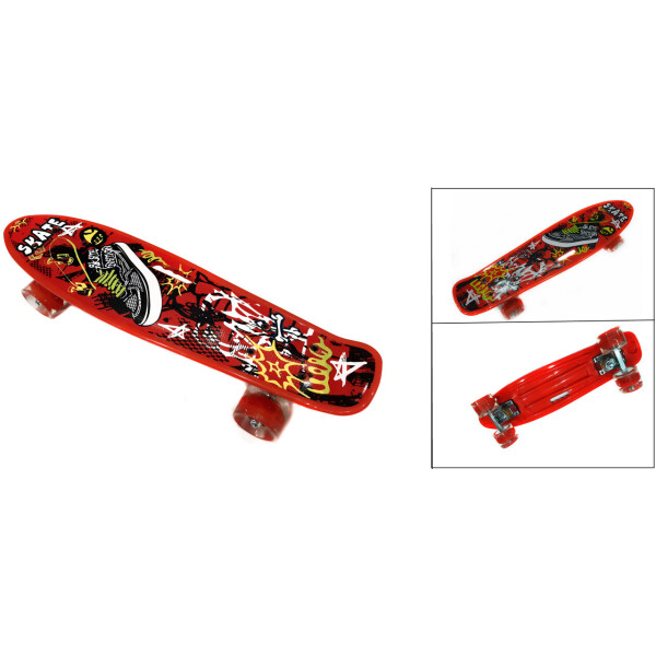 

Скейт Profi Penny Board LED 22 с ручкой RED 57 × 15 см (336-259)