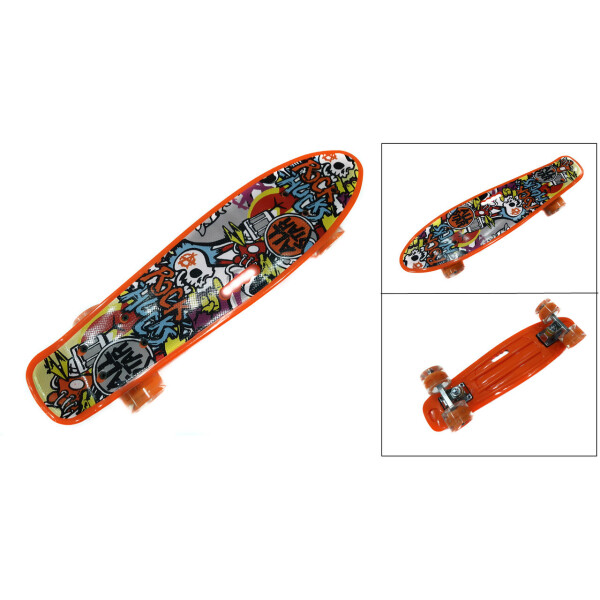 

Скейт Profi Penny Board LED 22 с ручкой ORANGE 57 × 15 см (336-259)