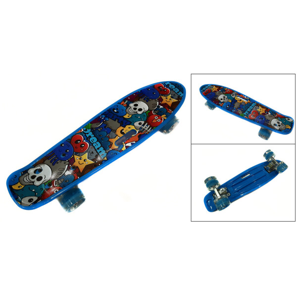 

Скейт Profi Penny Board LED 22 с ручкой DARK BLUE 57 × 15 см (336-259)