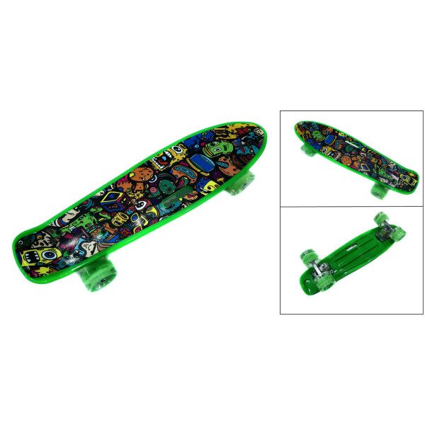 

Скейт Profi Penny Board LED 22 с ручкой GREEN 57 × 15 см (336-259)