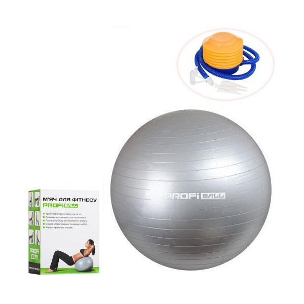 

Мяч для фитнеса Profi 65 см Серый (MS 1540)