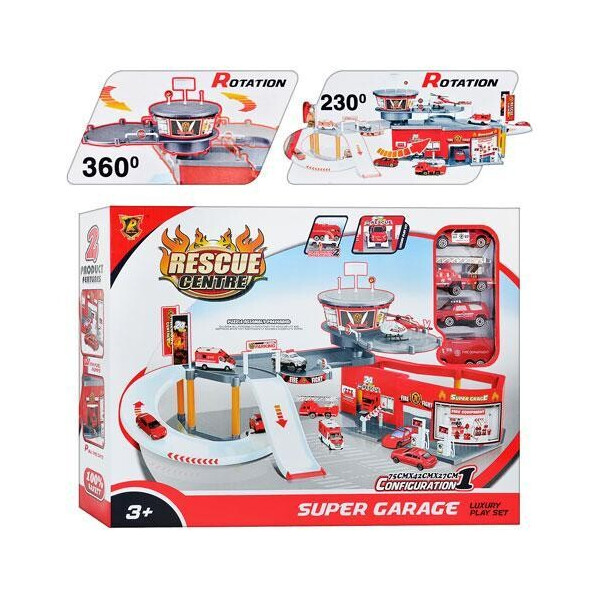 

Игровой набор Метр+ SUPER GARAGE RESCUE CENTRE Парковка ПОЖАРНАЯ СТАНЦИЯ 2 уровня 4 машинки (P 825)