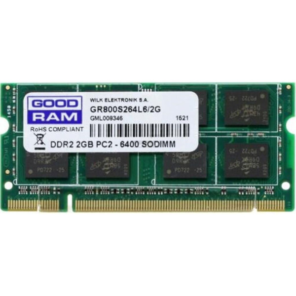 

GOODRAM 2 GB SO-DIMM DDR2 800 MHz (GR800S264L6/2G)