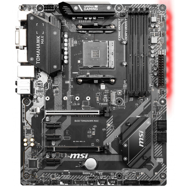 

материнская плата sAM4 4DDR4/D VI/HDMI/5*PCIe/1xM.2 B450 TOMAHAWK MAX