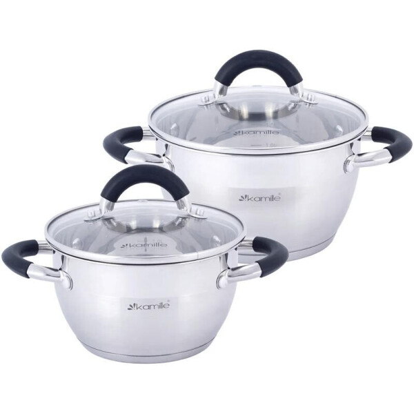 

Набор 2 кастрюли Marsaili 1.8л, 2.5л с силиконовыми ручками Kamille KM-5753