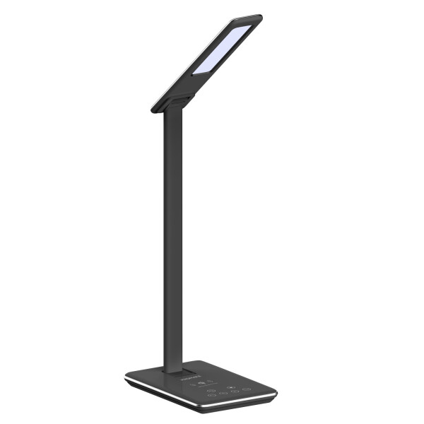 

Настольная лампа Promate AuraLight-1 500 lm, 10 W беспроводная зарядка, 2.5 W USB Black (auralight-1.black)