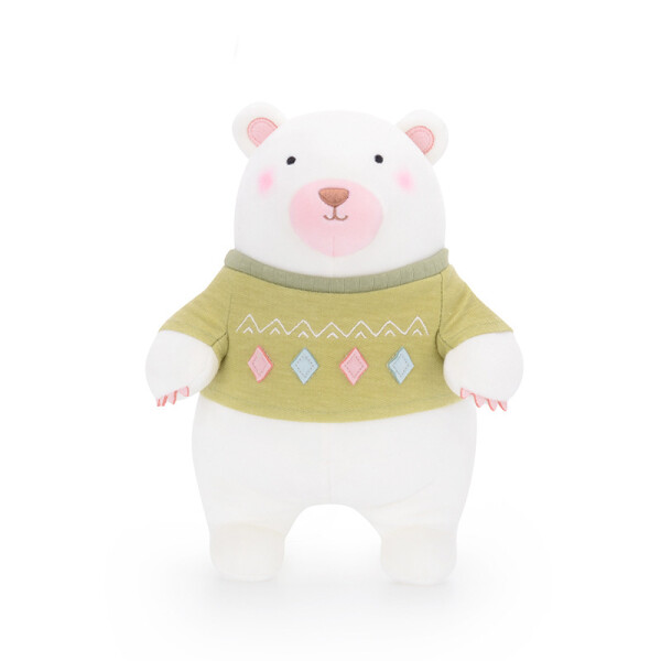 

Мягкая велюровая игрушка Metoys Мишка в зеленом свитере 24 см Белый (51177)