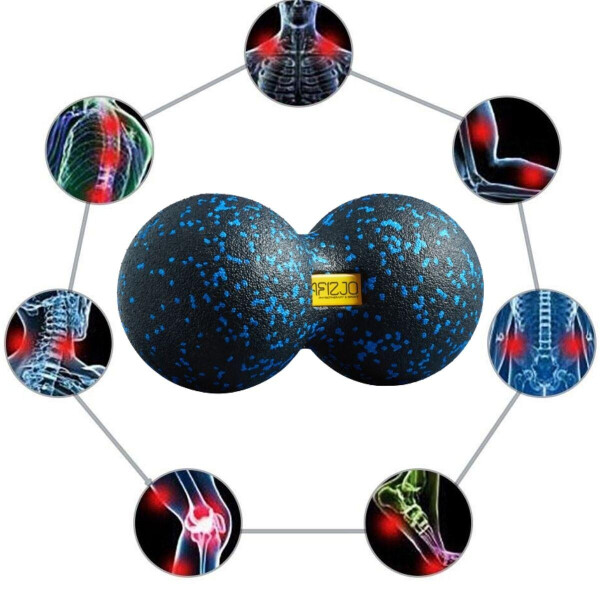 

Массажный мяч двойной 4FIZJO Epp DuoBall 08 4FJ1318 Black-Bluе, двойной мячик арахис для йоги и массажа