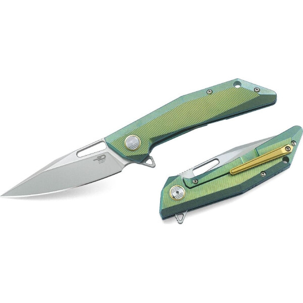 

Туристический нож (складной) Bestech Knife SHRAPNEL зелено-золотой (BT1802B)