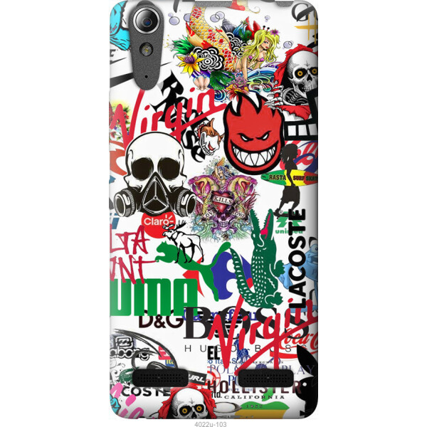 

Чехол на Lenovo A6000 Many different logos