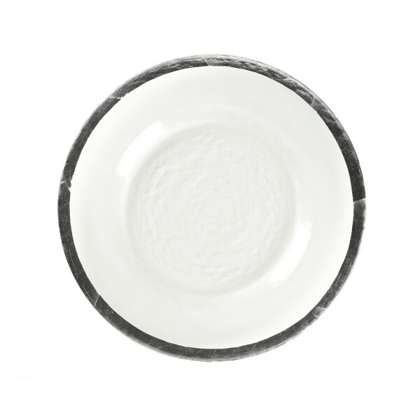 

Подставная тарелка REMY-DECOR Halo Glass Black банкетный с серебряным ободком 33см