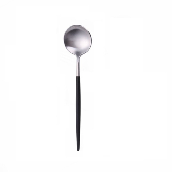 

Столовая ложка REMY-DECOR серебряная с черной ручкой для кафе, ресторанов, гостиниц