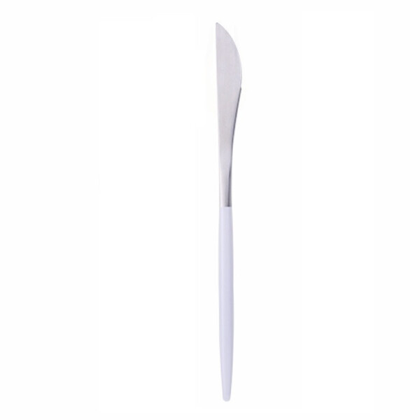 

Нож cтоловый REMY-DECOR серебряный с белой ручкой на праздник, банкет, для сервировки стола