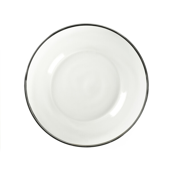 

Подставная тарелка REMY-DECOR Halo Glass Silver с серебряным кантом прозрачный 33см