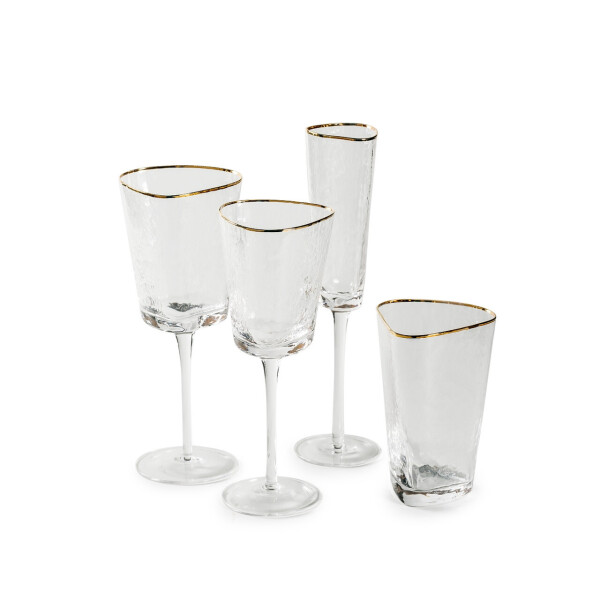 

Набор бокалов REMY-DECOR Ice Evans для вина, шампанского, воды с золотым ободком из 4х предметов