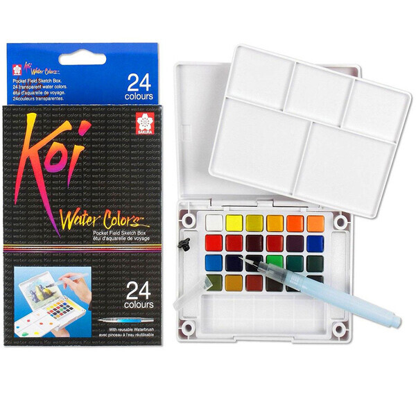 

Набор акварельных красок KOI WATERCOLORS SKETCHBOX 24 цв. Sakura (XNCW-24N)